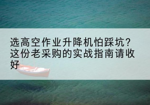 汶川高空作业升降机厂家推荐-选高空作业升降机怕踩坑？这份老采购的实战指南请收好